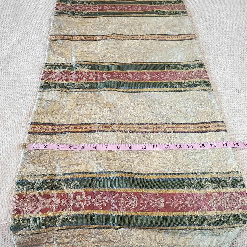 Croscill Vtg Striped valance 18x86 Cotton‎ Blend Gold, Pink, Green, Beige EUC